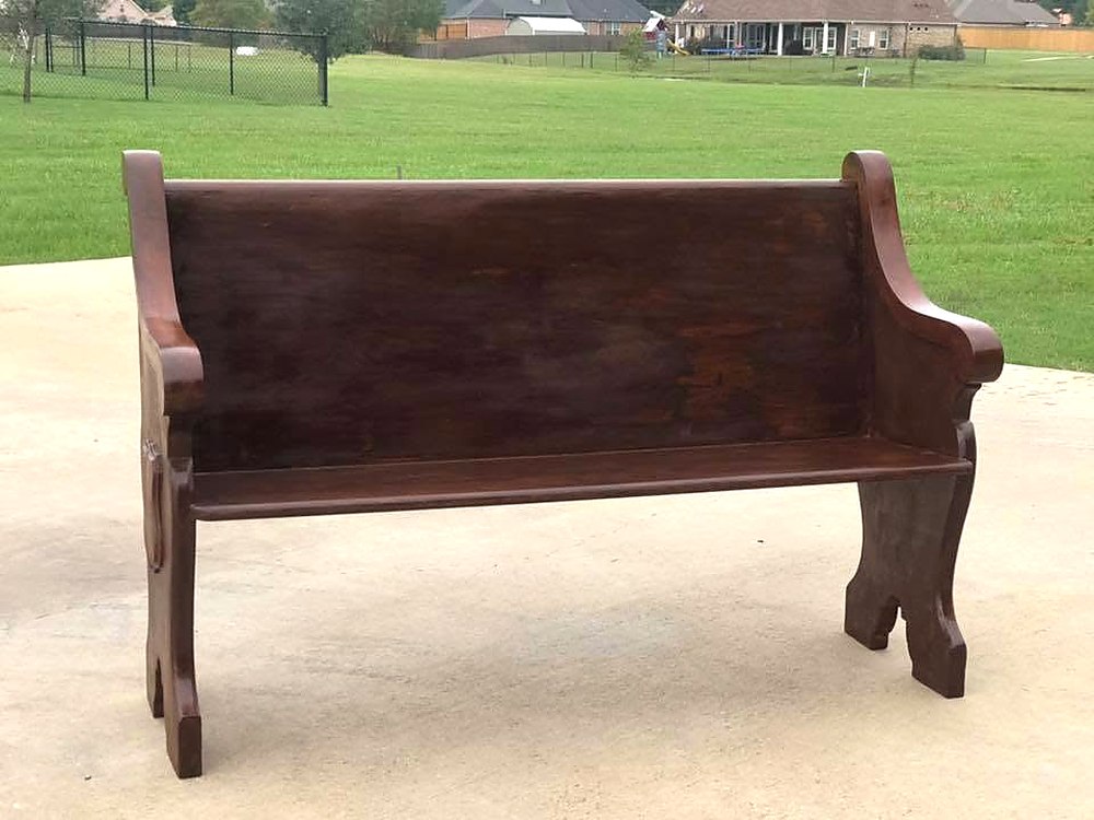 Restored church pew