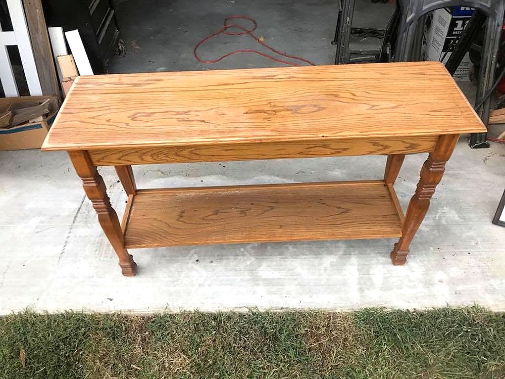 Oak console table, restored