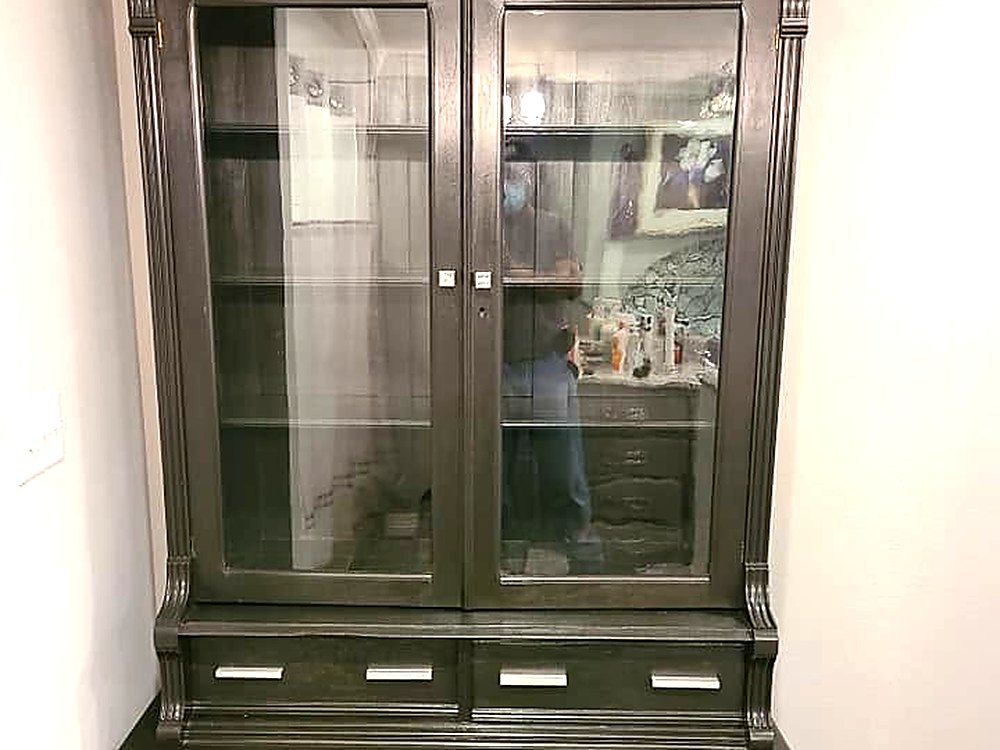 China cabinet, refinished in black