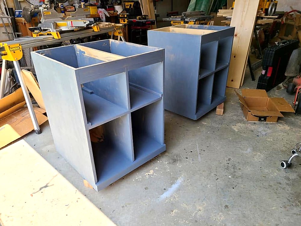 Cabinet boxes, primed