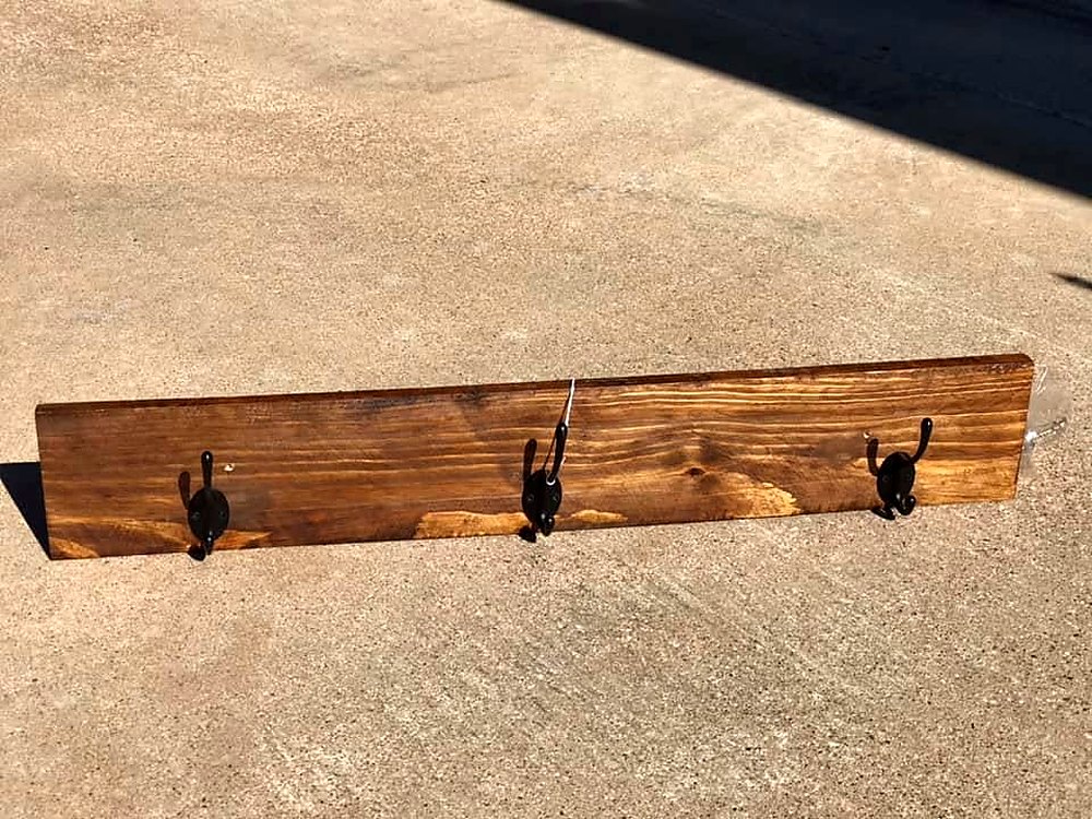 Coat rack, three hooks